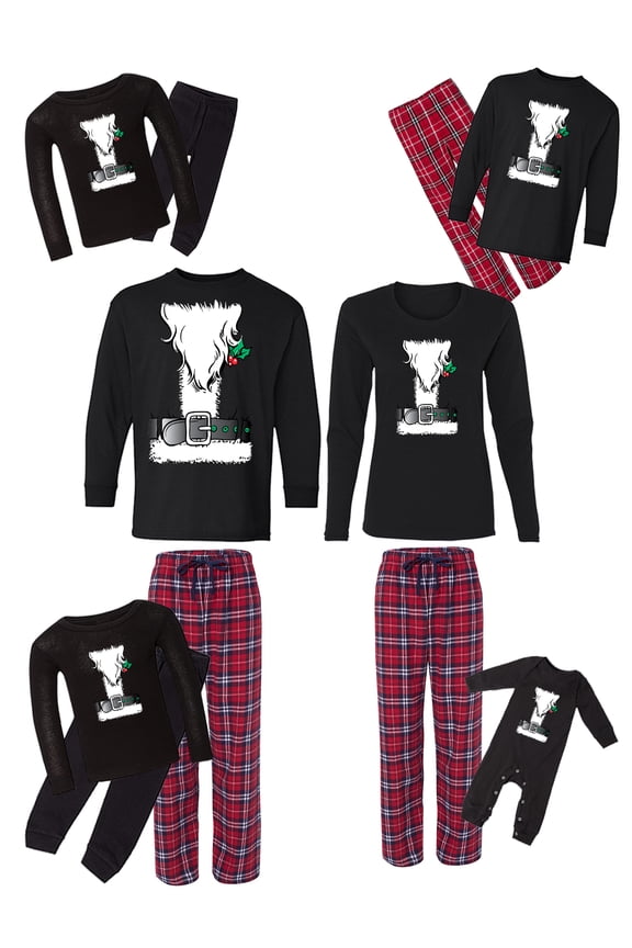Family Christmas Pajamas Set Red Santa Matching Sleepwear
