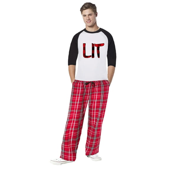 Awkward Styles Family Christmas Pajamas for Men Xmas LIT Plaid Xmas Men Sleepwear Pajamas Set Mens Pajama Sets