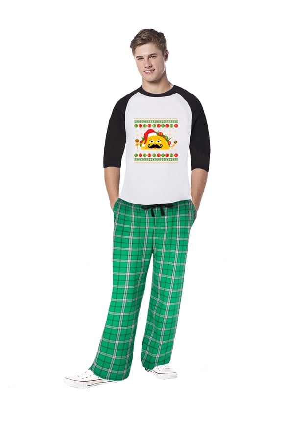 Family Christmas Pajamas for Men Xmas Taco Xmas Men Sleepwear Pajamas Set Mens Pajama Sets