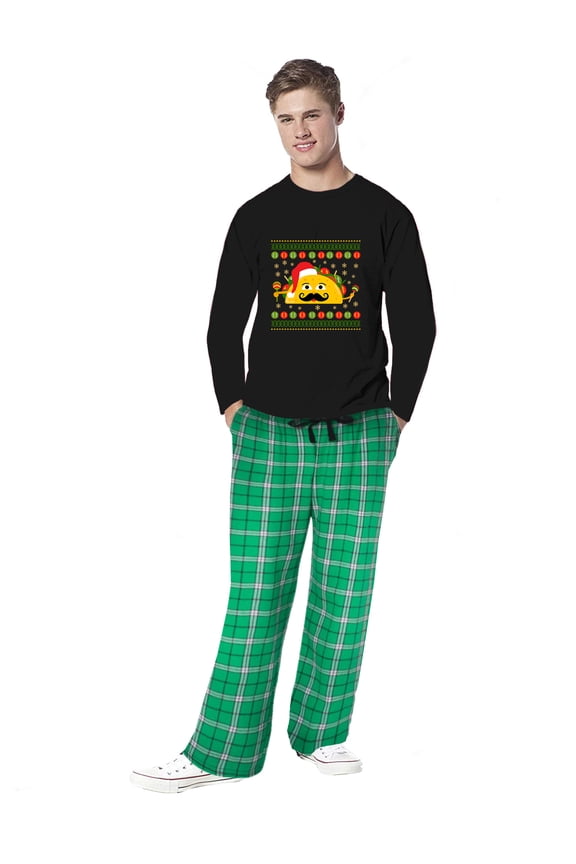 Family Christmas Pajamas for Men Xmas Taco Xmas Men Sleepwear Pajamas Set Mens Pajama Sets