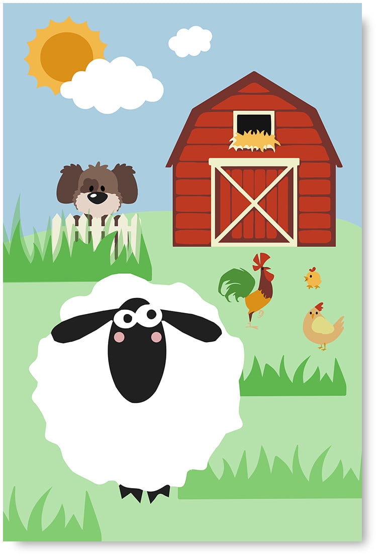 Awkward Styles Farm Animals Unframed Art Sheep Farm Poster Decor Kids ...