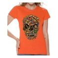 thumbnail image 1 of Awkward Styles Fauna Skull Tshirt for Women Floral Skull Shirt Sugar Skull Shirts for Women Dia de los Muertos Gifts for Her Day of the Dead T Shirt Sugar Skull Flowers T-Shirt for Women Skull Gifts, 1 of 4