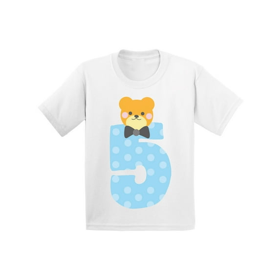 Awkward Styles Fifth Birthday Boy T-Shirt Funny Bear Toddler Shirt