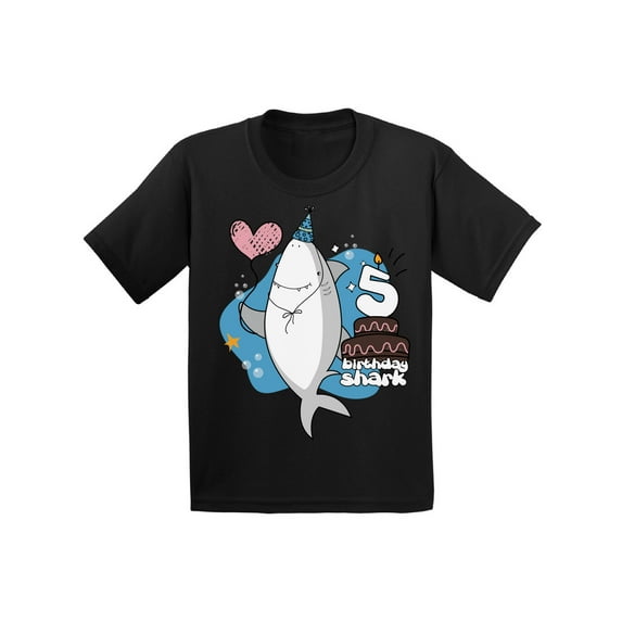 Awkward Styles Fifth Birthday Party I am Five T-shirt for Toddlers Shark Shirts for Boys Shark Lovers Shark Themed Party Shark T Shirts for Girls Gifts for 5 Year Old Fifth B Day T-Shirt for Kids