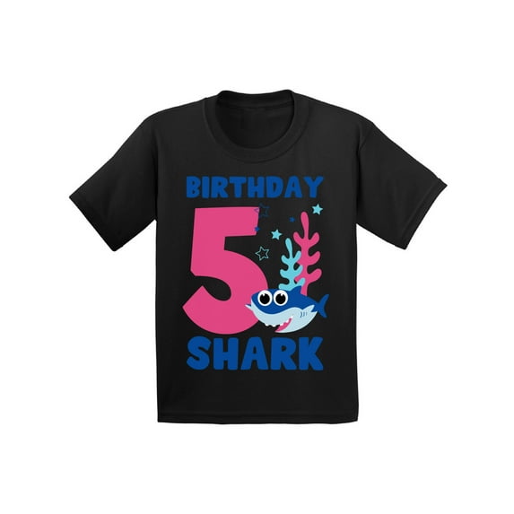 Awkward Styles Fifth Birthday T-shirt B-day Shark Toddler Shirt Shark Birthday
