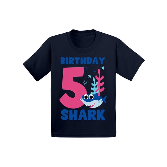 Awkward Styles Fifth Birthday T-shirt B-day Shark Toddler Shirt Shark Birthday