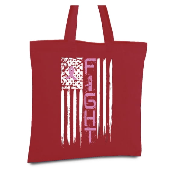 Awkward Styles Fight Breast Cancer Canvas Tote Bag Breast Cancer Awareness Bags Pink Ribbon Reusable Shopping Bag Cancer Support Flag Shopper USA Flag Cancer Reusable Grocery Bag Cancer Survivor Gifts
