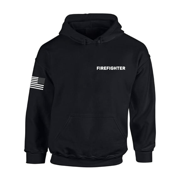 Awkward Styles Firefighter Hooded Sweatshirt Firefighter Hoodie with Usa Flag Sleeve Firefighter Gifts Fireman Physical Training Hoodie Sweater EMT Fireman Hoodie Patriots Hoodie Sweatshirt Duty Style
