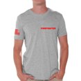 thumbnail image 1 of Awkward Styles Firefighter Tshirt for Men Fireman Shirt Firefighter Shirt with Usa Flag Sleeve Firefighter Gifts for Him American Flag Sleeve Firefighter T Shirt Patriots EMT Fireman T Shirt for Men, 1 of 4