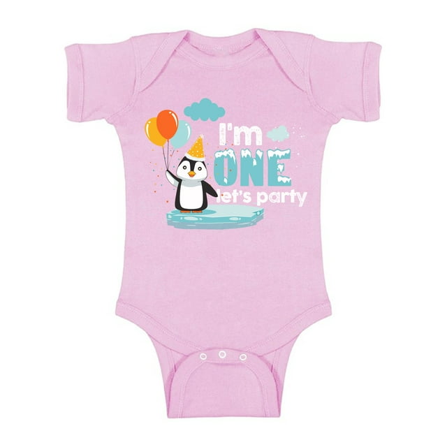 Awkward Styles First Birthday 1st Birthday Boy Bodysuit 1st B Day One Piece Baby Birthday Penguin Outfit for Baby Boy and Baby Girl Penguin Birthday Gifts Newborn Baby Girl Clothes