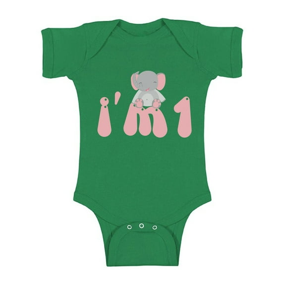 Awkward Styles First Birthday Animal Themed Party Elephant 1st B Day One Piece Baby Birthday Elephant Bodysuit Elephant Outfit for Baby Boy and Baby Girl Elephant Birthday Gifts Newborn Baby Girl Clot