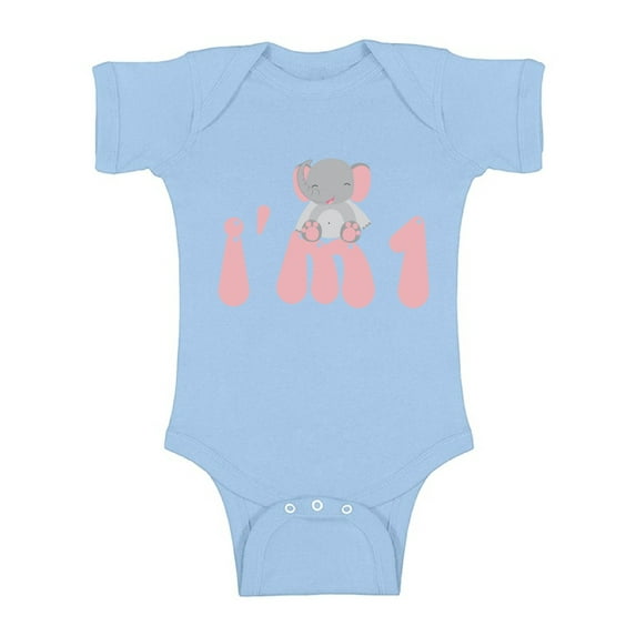 Awkward Styles First Birthday Animal Themed Party Elephant 1st B Day One Piece Baby Birthday Elephant Bodysuit Elephant Outfit for Baby Boy and Baby Girl Elephant Birthday Gifts Newborn Baby Girl Clot