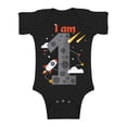 thumbnail image 1 of 1st Birthday Baby Girl - Cute Baby Boy Baby Girl Shirt - Space Rocket Romper, 1 of 4