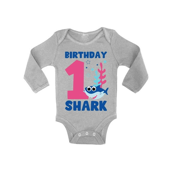 Awkward Styles First Birthday Bodysuit B-day Shark Baby Romper Shark Birthday