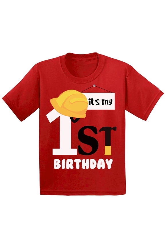 First Birthday Boy T-shirt for Baby It's My 1st Birthday Infant Shirt Cute Builder First Birthday Gifts Builder Birthday Boy Gifts Shirt for 1 Year Old It's My 1st Birthday Party Outfit