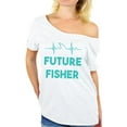 thumbnail image 1 of Awkward Styles Fishers Off Shoulder Shirt Future Fisher Off The Shoulder T Shirt Future Fisher Oversize Shirt for Women Fishing Clothes Future Fisher Off Shoulder Shirt Blue Shirt for Women, 1 of 4