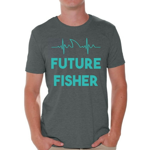 Awkward Styles Fishing Lovers Gifts Future Fisher Blue Shirt for Boyfriend Fisher T Shirt for Dad Future Fisher Shirt for Men Happy Mens Shirt Future Fisher Men's T Shirt Cute Fishing Clothes for Him