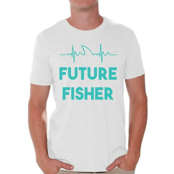 Awkward Styles Fishing Lovers Gifts Future Fisher Blue Shirt for Boyfriend Fisher T Shirt for Dad Future Fisher Shirt for Men Happy Mens Shirt Future Fisher Men's T Shirt Cute Fishing Clothes for Him