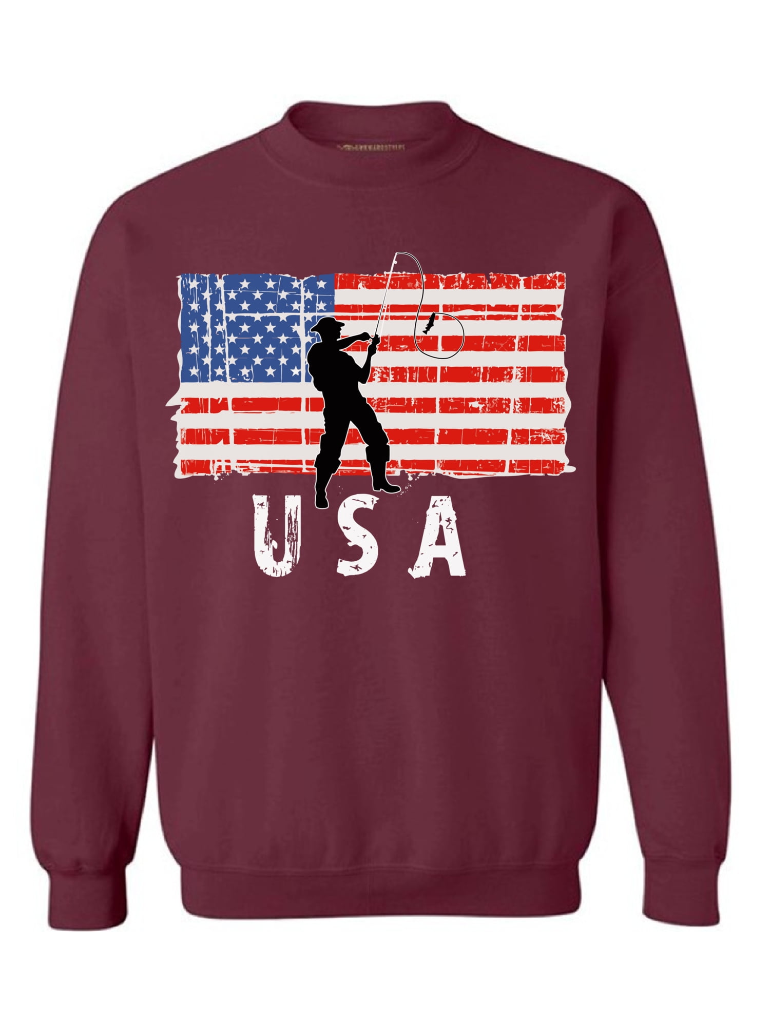  Fishing Pole American Flag gift for Patriotic Fisherman Zip  Hoodie : Clothing, Shoes & Jewelry