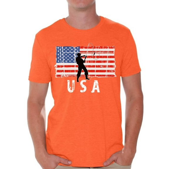 Awkward Styles Fishing USA Men Shirt Gifts for Men Retro USA T shirt for Men Fishing Gifts Pro America Men Tshirt 4th of July Gifts 4th of July T-shirt for Men Proud American Patriotic Men Shirts