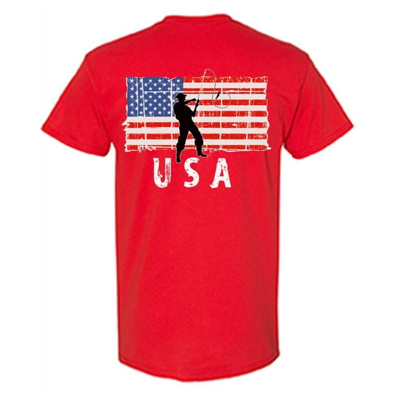 Awkward Styles Fishing USA Men Shirt Gifts for Men Retro USA T shirt for Men Fishing Gifts Pro America Men Tshirt 4th of July Gifts 4th of July T-shirt for Men Proud American Print on the Back Only