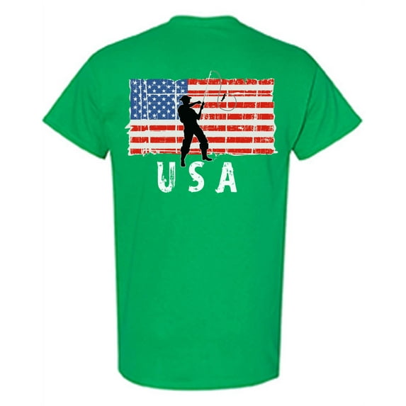 Awkward Styles Fishing USA Men Shirt Gifts for Men Retro USA T shirt for Men Fishing Gifts Pro America Men Tshirt 4th of July Gifts 4th of July T-shirt for Men Proud American Print on the Back Only