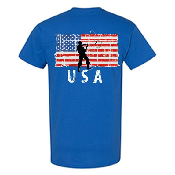 Awkward Styles Fishing USA Men Shirt Gifts for Men Retro USA T shirt for Men Fishing Gifts Pro America Men Tshirt 4th of July Gifts 4th of July T-shirt for Men Proud American Print on the Back Only
