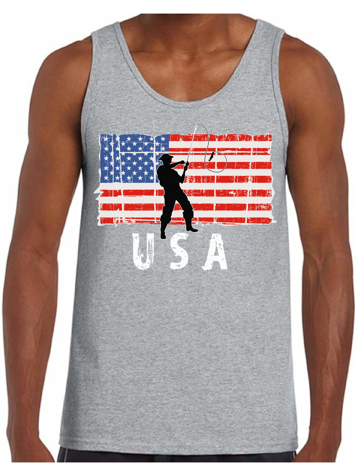  American Flag Fishing Shirt Vintage 4th July USA
