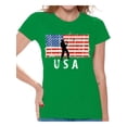 thumbnail image 1 of Awkward Styles Fishing USA Women Shirt 4th of July Gifts Vintage USA T shirt for Women Patriotic Gifts American Flag Women Tshirt Made in the USA Pro America T-shirt for Women USA Pride, 1 of 4