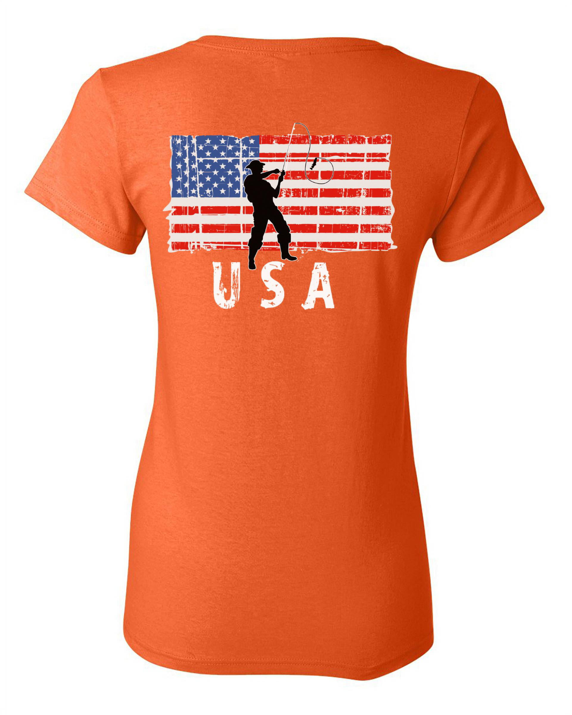 Awkward Styles Fishing USA Women Shirt 4th of July Gifts Vintage USA T shirt  for Women Patriotic Gifts American Flag Women Tshirt Made in the USA Pro  America T-shirt for Print on