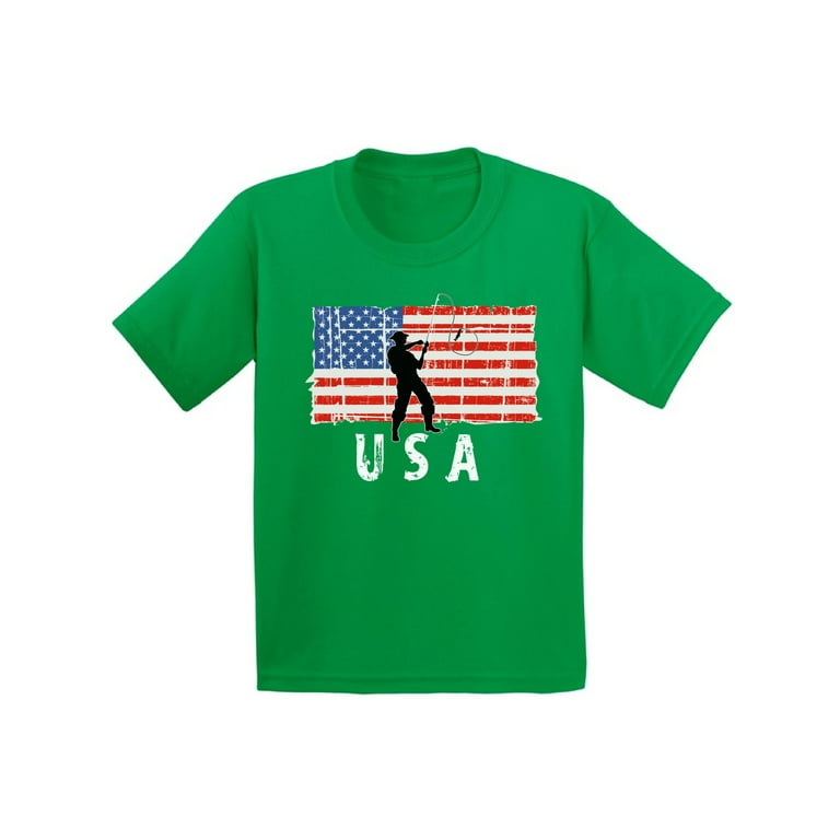 Awkward Styles Fishing USA Youth Shirt USA Pride USA Flag Kids T shirt  Stripes and Stars Fishing Tshirt for Boys Made in the USA Fishing Tshirt  for