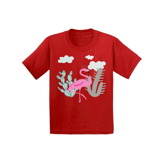 Awkward Styles Flamingo Cactus Infant Shirt Cute Summer Shirt for Kids Pink Flamingo T Shirt for Boys Pink Flamingo Shirts for Girls Cute Flamingo T-Shirt for Children Summer Gifts for Little One