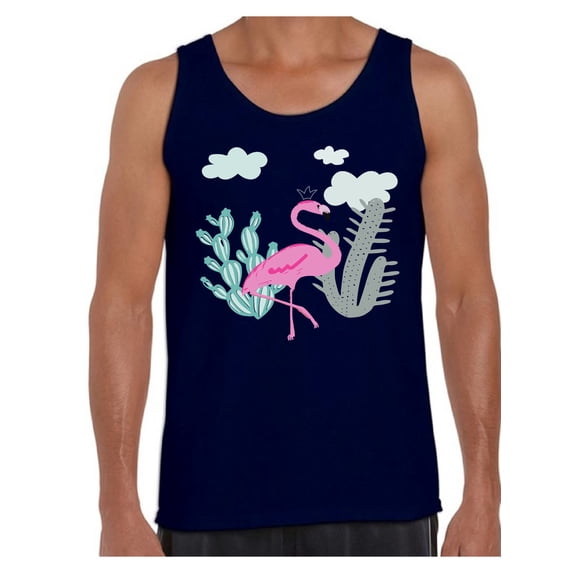 Awkward Styles Flamingo Cactus Shirts Beach Collection for Men Pink Flamingo Tank Top for Men Beach Shirts Summer Clothes for Men Flamingo Tank Top Pink Flamingo Tshirt for Men Pink Flamingo Gifts