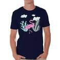 thumbnail image 1 of Awkward Styles Flamingo Cactus T Shirt for Men Summer Mens Shirts Pink Flamingo Clothes for Men Flamingo T-Shirt Beach Tshirt Pink Flamingo Gifts Flamingo Shirts Summer Clothing Collection for Men, 1 of 4