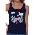 thumbnail image 1 of Awkward Styles Flamingo Cactus Tank Top T-Shirt for Her Flamingo Shirts Summer Clothes for Women Beach Tanks Pink Flamingo Tshirt for Ladies Summer Gifts Flamingo Shirts Beach Clothing Collection, 1 of 4