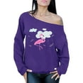thumbnail image 1 of Awkward Styles Flamingo in Clouds Ladies Off Shoulder Sweater Summer Clothing for Women Pink Flamingo Oversized Sweatshirt for Mom Summer Clothes Flamingo Off The Shoulder Sweatshirt for Women, 1 of 4