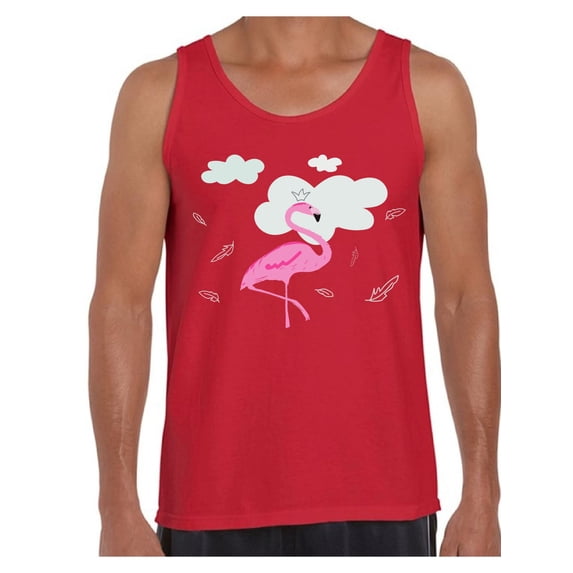Awkward Styles Flamingo in Clouds Shirts Beach Collection for Men Pink Flamingo Tank Top for Men Beach Shirts Summer Clothes for Men Flamingo Tank Top Pink Flamingo Tshirt for Men Pink Flamingo Gifts