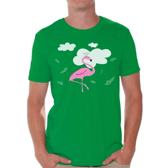 Awkward Styles Flamingo in Clouds T Shirt for Men Summer Mens Shirts Pink Flamingo Clothes for Men Flamingo T-Shirt Beach Tshirt Pink Flamingo Gifts Flamingo Shirts Summer Clothing Collection for Men