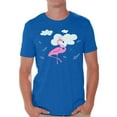 thumbnail image 1 of Awkward Styles Flamingo in Clouds T Shirt for Men Summer Mens Shirts Pink Flamingo Clothes for Men Flamingo T-Shirt Beach Tshirt Pink Flamingo Gifts Flamingo Shirts Summer Clothing Collection for Men, 1 of 4
