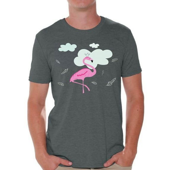 Awkward Styles Flamingo in Clouds T Shirt for Men Summer Mens Shirts Pink Flamingo Clothes for Men Flamingo T-Shirt Beach Tshirt Pink Flamingo Gifts Flamingo Shirts Summer Clothing Collection for Men