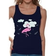 thumbnail image 1 of Awkward Styles Flamingo in Clouds Tank Top T-Shirt for Her Flamingo Shirts Summer Clothes for Women Beach Tanks Pink Flamingo Tshirt for Ladies Summer Gifts Flamingo Shirts Beach Clothing Collection, 1 of 4