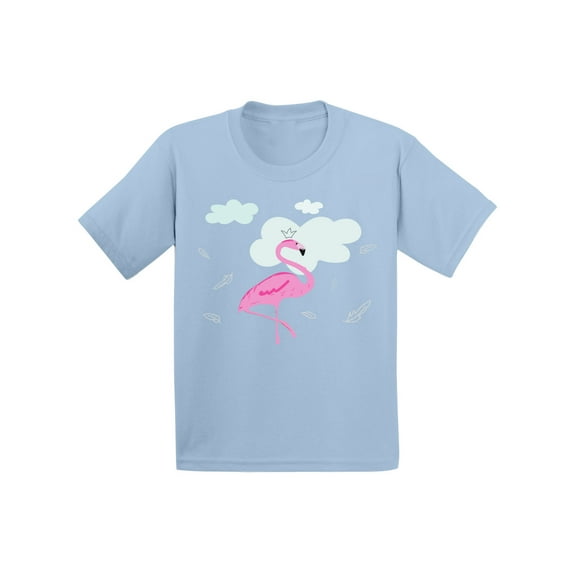Awkward Styles Flamingo in Clouds Toddler Shirt Cute Summer Shirt for Kids Pink Flamingo T Shirt for Boys Pink Flamingo Shirts for Girls Flamingo T-Shirt for Children Summer Gifts for Little One