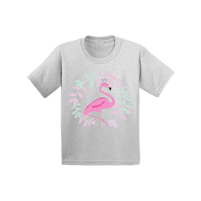 Awkward Styles Flamingo Crown Infant Shirt Cute Summer Shirt for Kids Pink Flamingo T Shirt for Boys Pink Flamingo Shirts for Girls Cute Flamingo T-Shirt for Children Summer Gifts for Little One