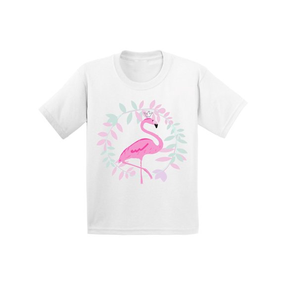 Awkward Styles Flamingo Crown Infant Shirt Cute Summer Shirt for Kids Pink Flamingo T Shirt for Boys Pink Flamingo Shirts for Girls Cute Flamingo T-Shirt for Children Summer Gifts for Little One