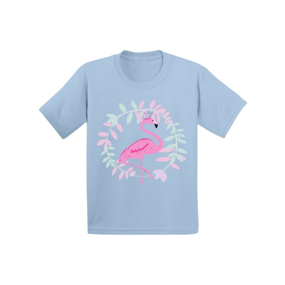 Awkward Styles Flamingo Crown Infant Shirt Cute Summer Shirt for Kids Pink Flamingo T Shirt for Boys Pink Flamingo Shirts for Girls Cute Flamingo T-Shirt for Children Summer Gifts for Little One
