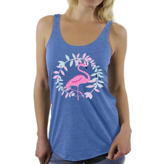 Awkward Styles Flamingo Crown Racerback Tank Top T-Shirt for Her Flamingo Racerback Shirts Summer Clothes for Women Flamingo Tshirt for Ladies Summer Gifts Flamingo Shirts Beach Collection Cute Shirt