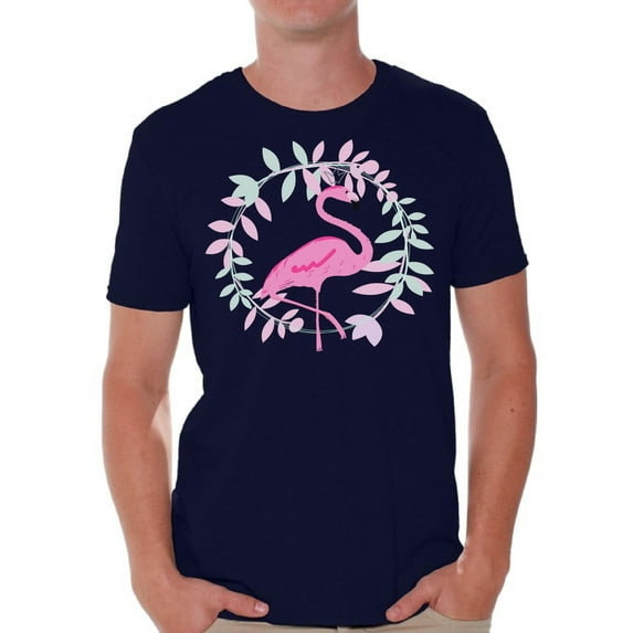 Awkward Styles Flamingo Crown T Shirt for Men Summer Mens Shirts Pink Flamingo Clothes for Men Flamingo T-Shirt Beach Tshirt Pink Flamingo Gifts Flamingo Shirts Summer Clothing Collection for Men