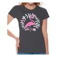 thumbnail image 1 of Awkward Styles Flamingo Crown Womens T-Shirt Pink Flamingo Tshirt for Women Summer Gifts for Girlfriend Pink Flamingo Shirts Flamingo Clothing Collection for Women Summer T Shirt for Her Cute Shirt, 1 of 4