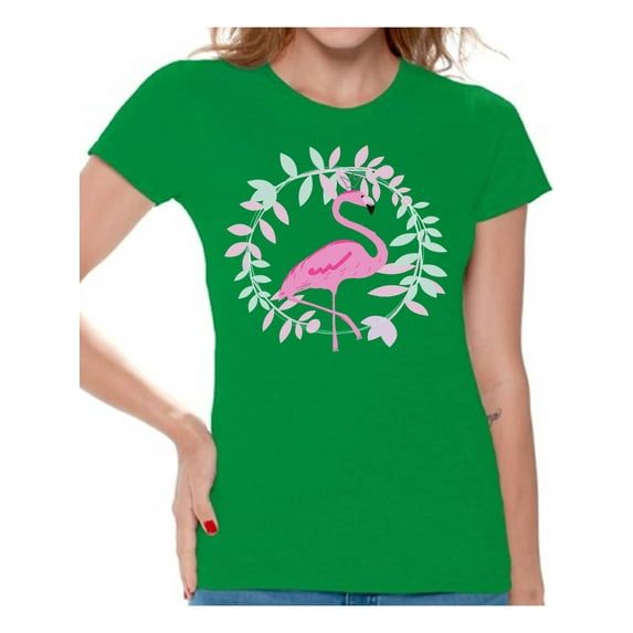 Awkward Styles Flamingo Crown Womens T-Shirt Pink Flamingo Tshirt for Women Summer Gifts for Girlfriend Pink Flamingo Shirts Flamingo Clothing Collection for Women Summer T Shirt for Her Cute Shirt
