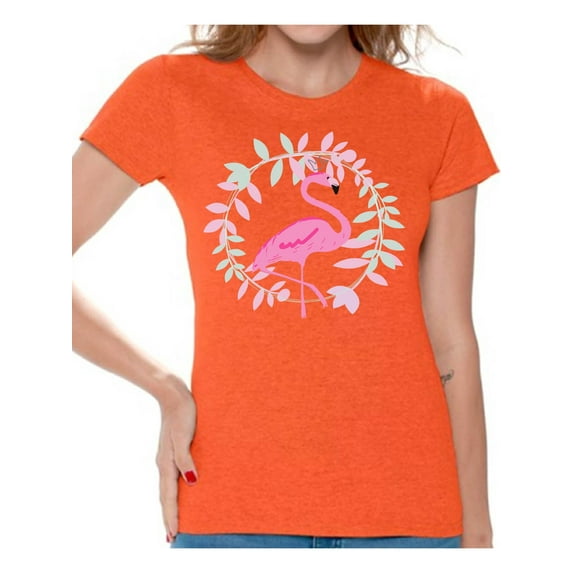 Awkward Styles Flamingo Crown Womens T-Shirt Pink Flamingo Tshirt for Women Summer Gifts for Girlfriend Pink Flamingo Shirts Flamingo Clothing Collection for Women Summer T Shirt for Her Cute Shirt